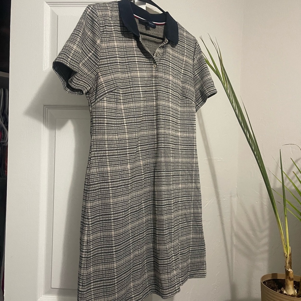 Tommy Hilfiger Black and White Plaid Mini Dress